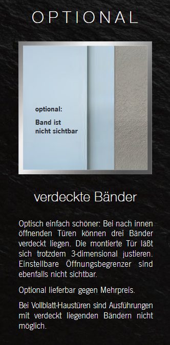 Haustüren-Aktion: Verdecktliegende Bänder