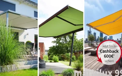 Spätsommer-Deal: Bis zu 600 €* Cashbackauf ausgewählte Designmarkisen sichern